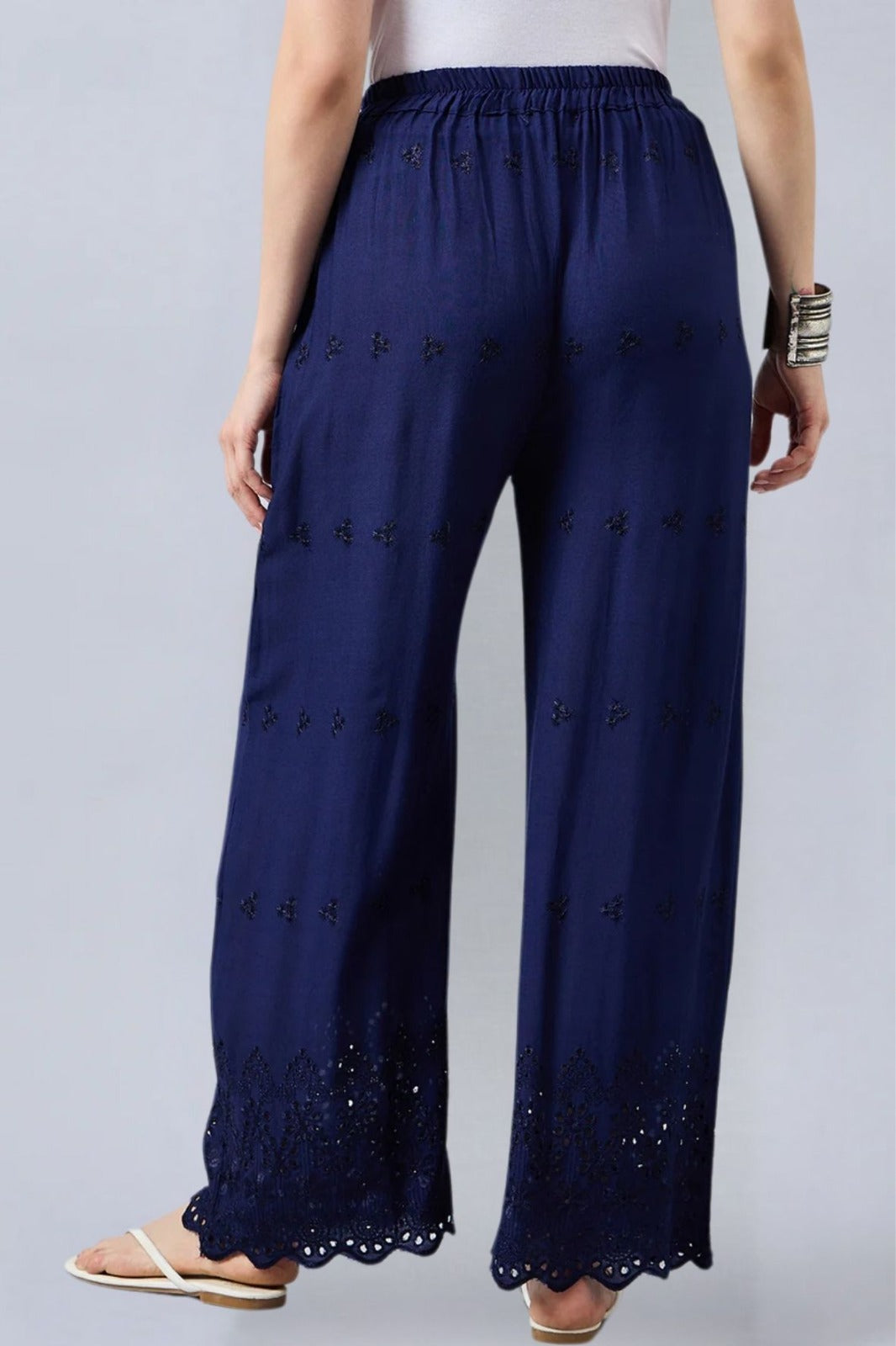 Navy Blue Chikankari Palazzo