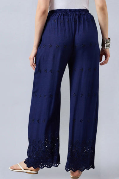 Navy Blue Chikankari Palazzo