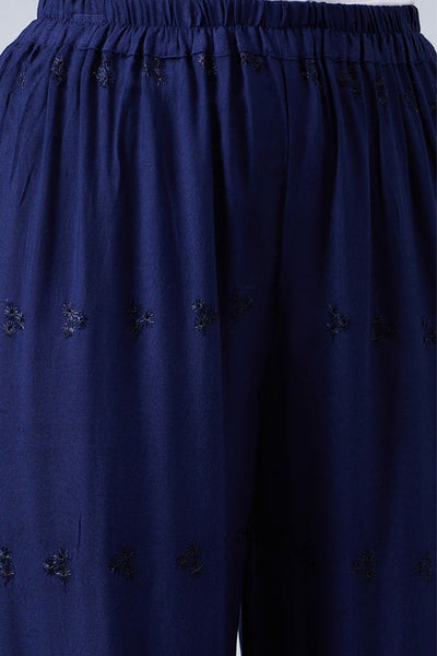 Navy Blue Chikankari Palazzo