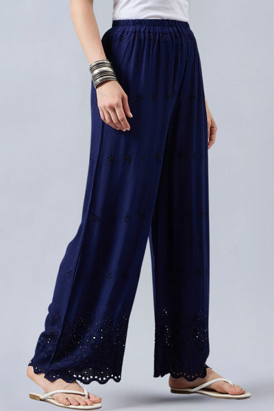 Navy Blue Chikankari Palazzo