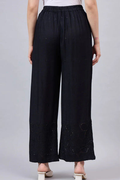 Black Chikankari Palazzos