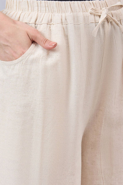 Cotton Palazzo With Pink Lace Detailing