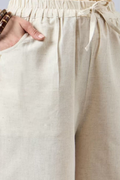 Cotton Palazzo With Skin Lace Detailing