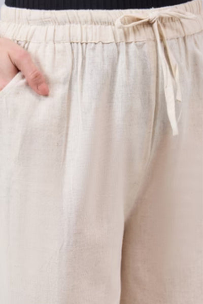 Cotton Palazzo With Turquoise Lace Detailing