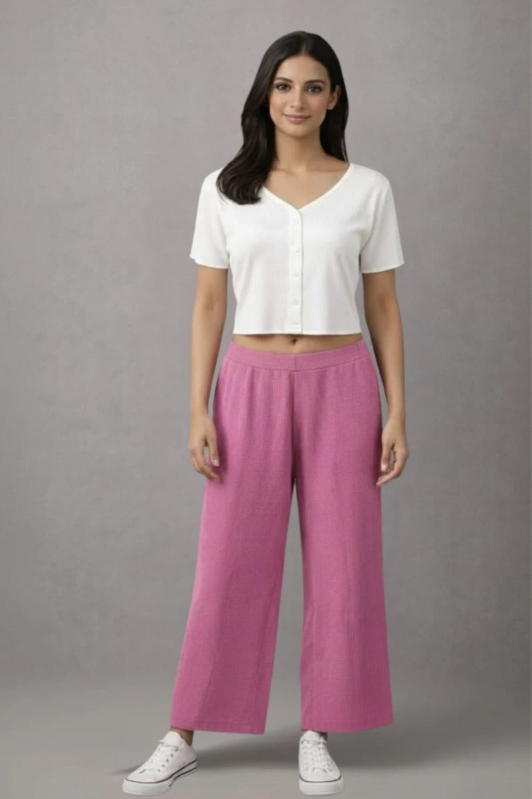 Pink Zara Rib Palazzo