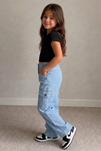 Girls Ice Denim cargo
