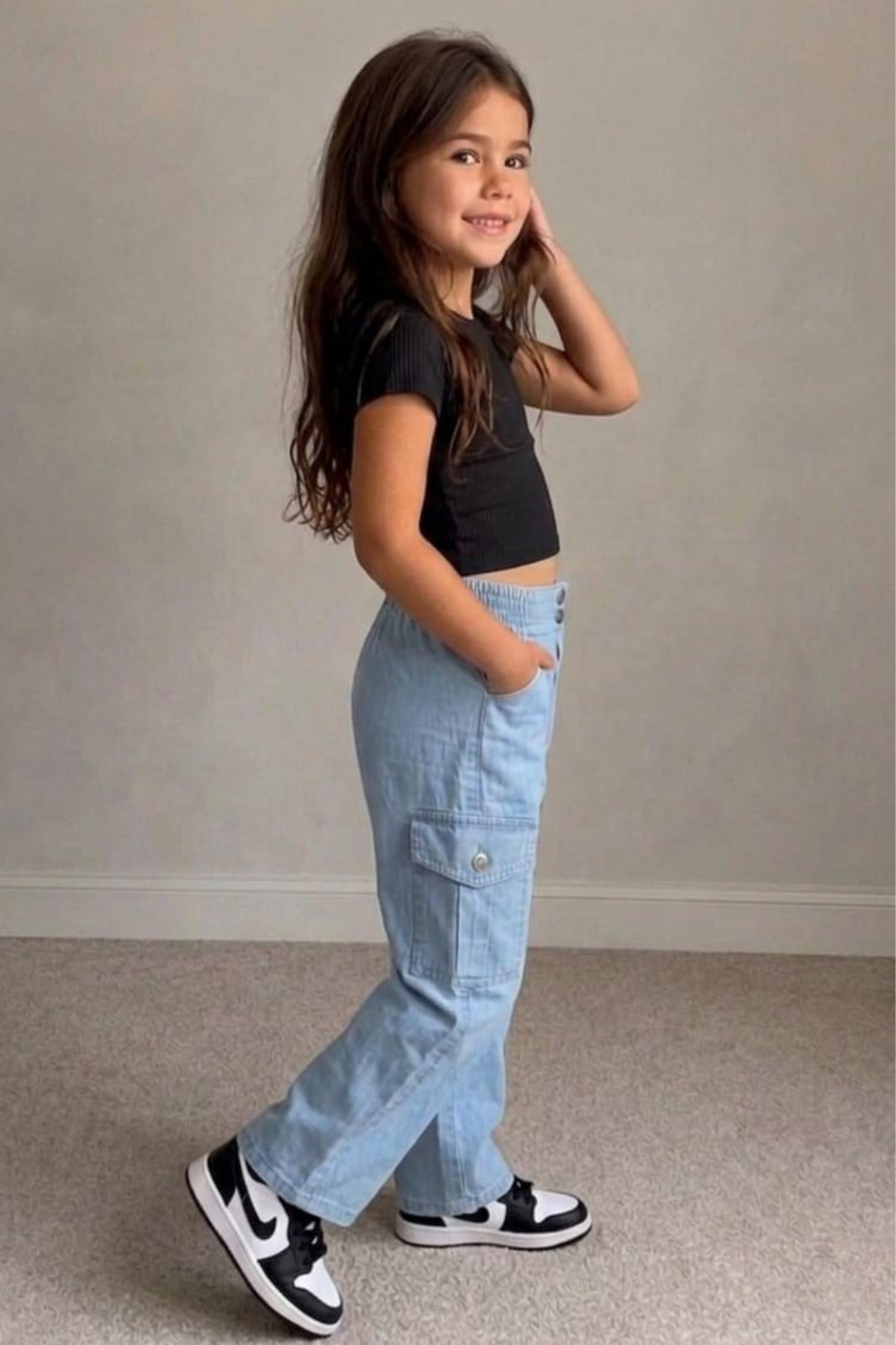 Girls Ice Denim cargo