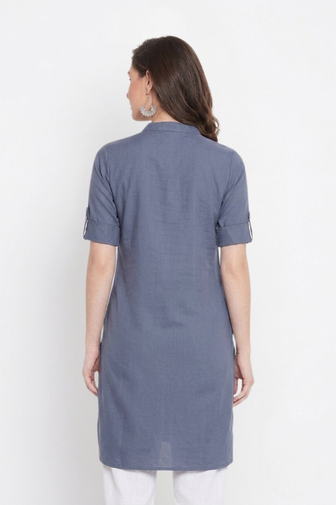 Light Grey Solid Color Kurti