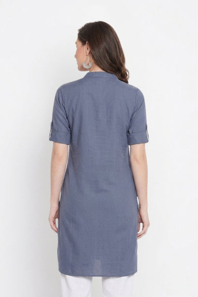 Light Grey Solid Color Kurti