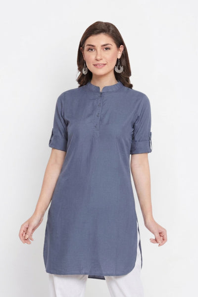 Light Grey Solid Color Kurti