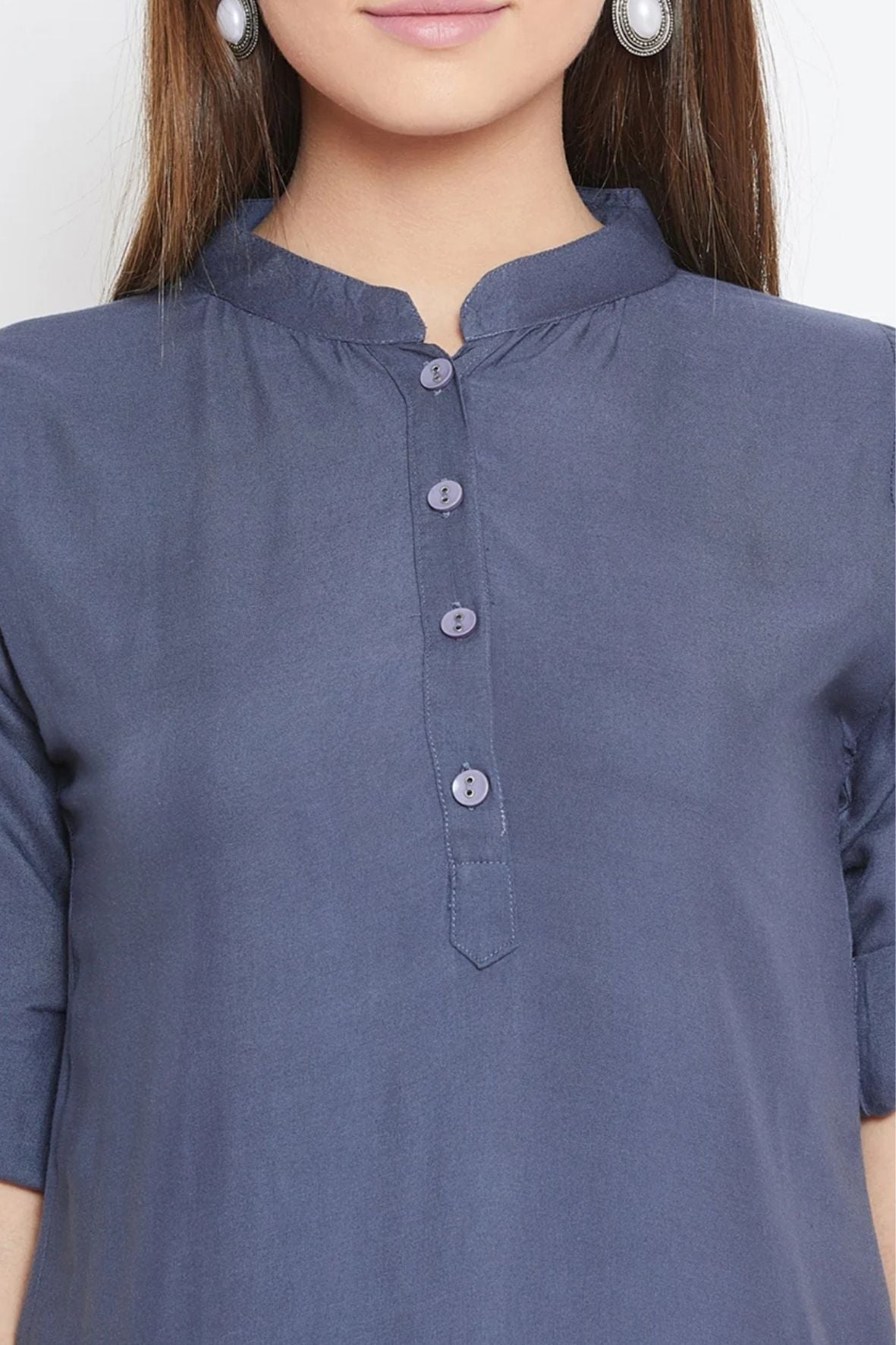 Light Grey Solid Color Kurti
