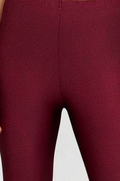Maroon Metallic Leggings - Chudi Length