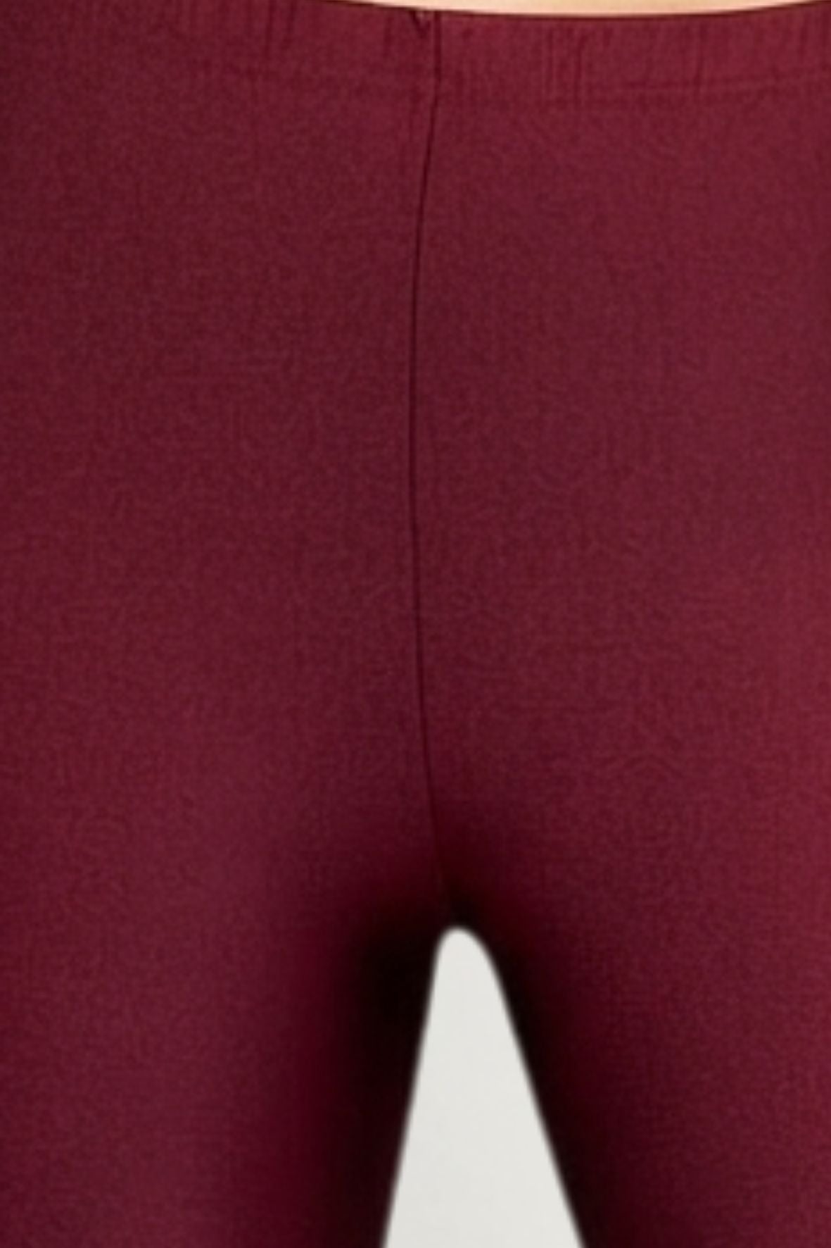 Maroon Metallic Leggings - Ankle Length