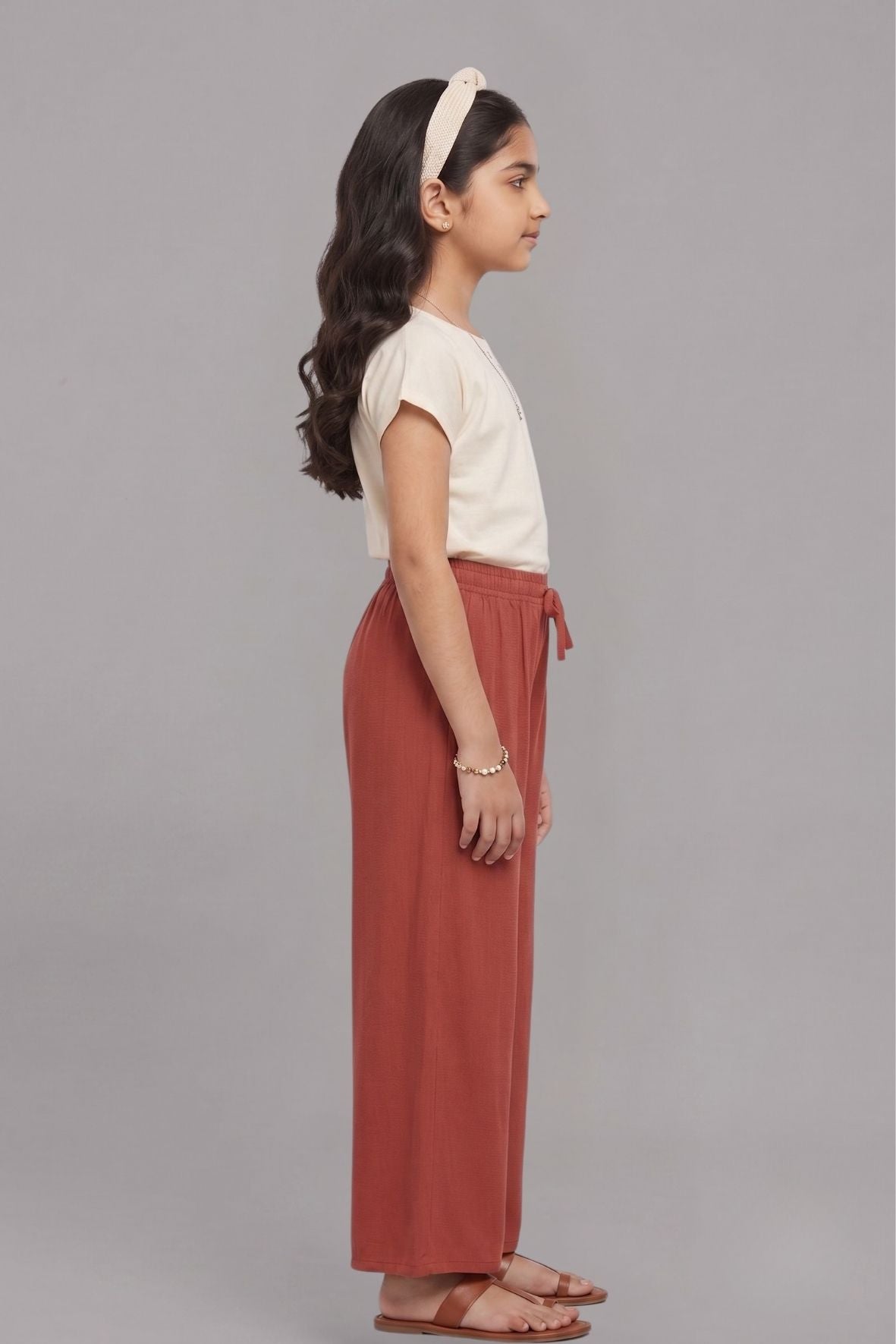Kids Peach Rayon Palazzo