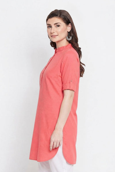 Peach Solid Color Kurti