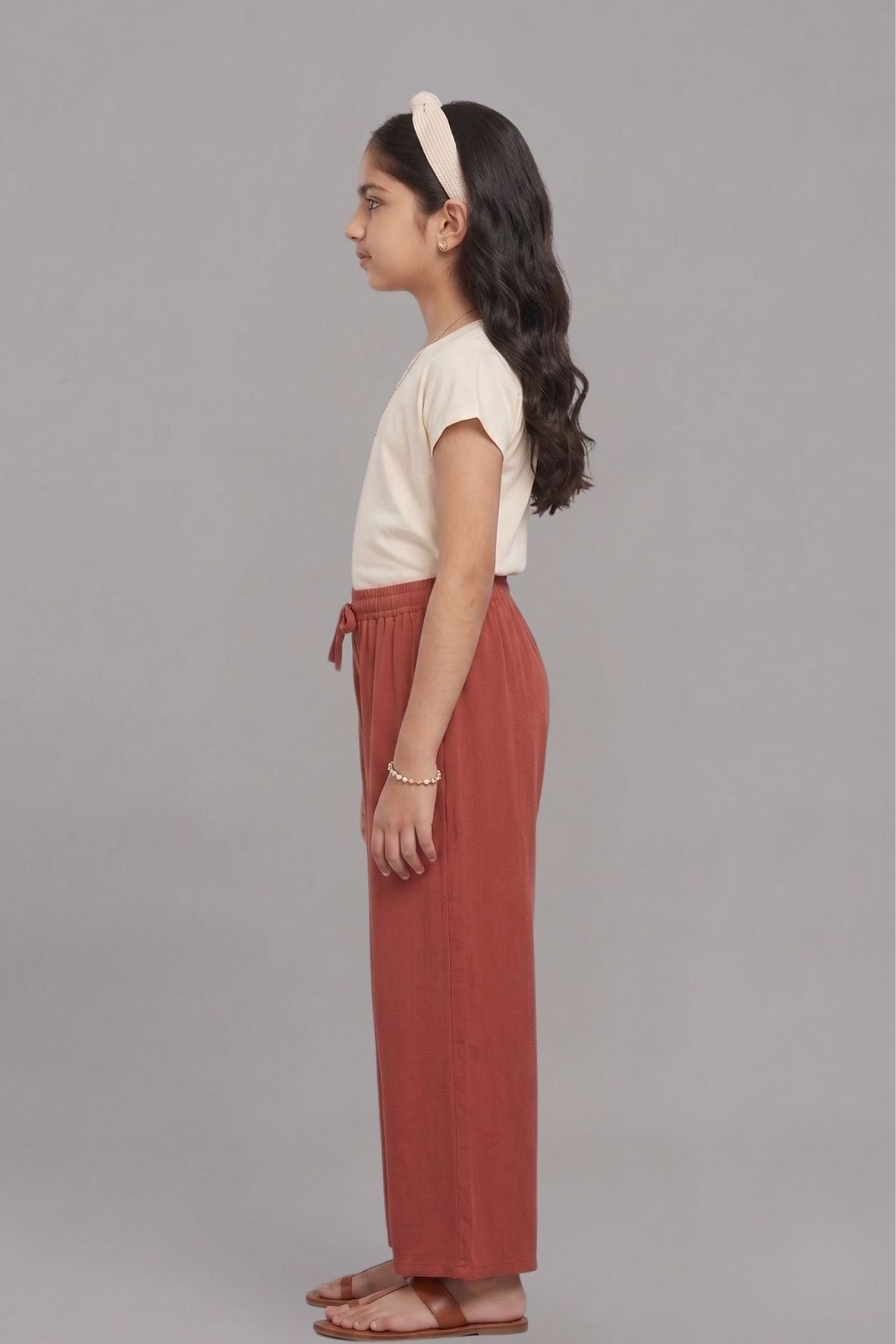 Kids Peach Rayon Palazzo