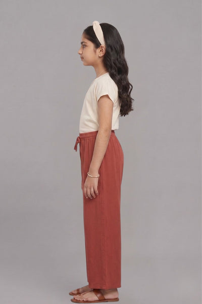 Kids Peach Rayon Palazzo