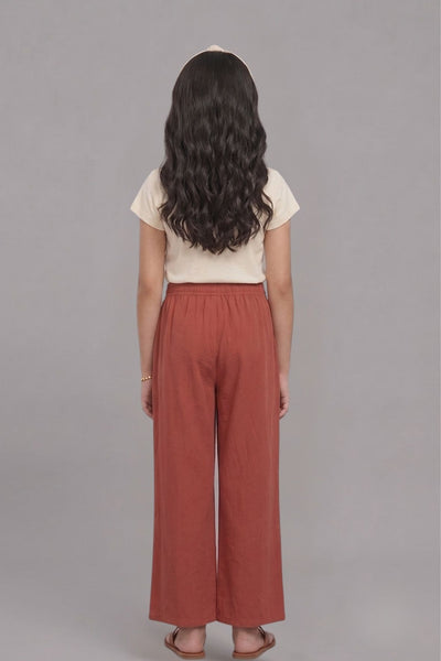 Kids Peach Rayon Palazzo