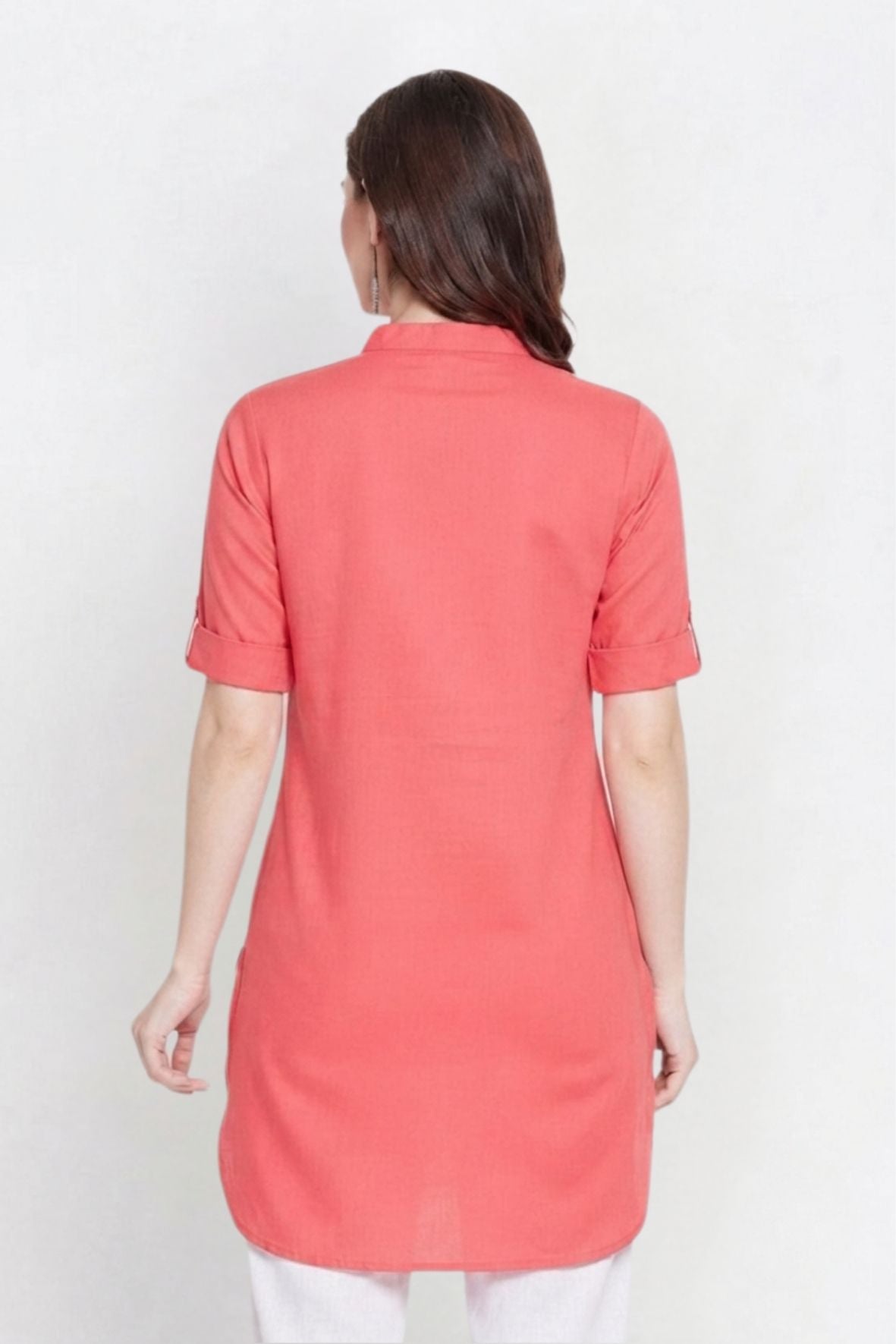 Peach Solid Color Kurti