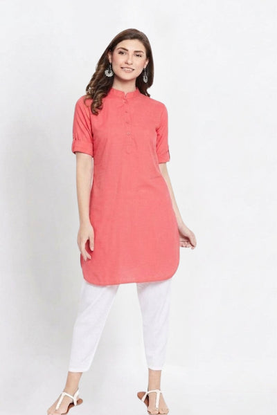 Peach Solid Color Kurti