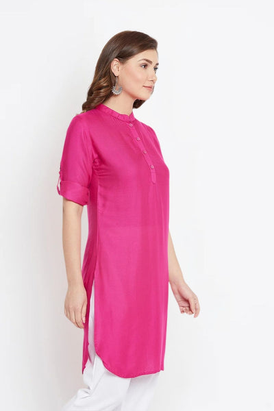 Pink Solid Color Kurti