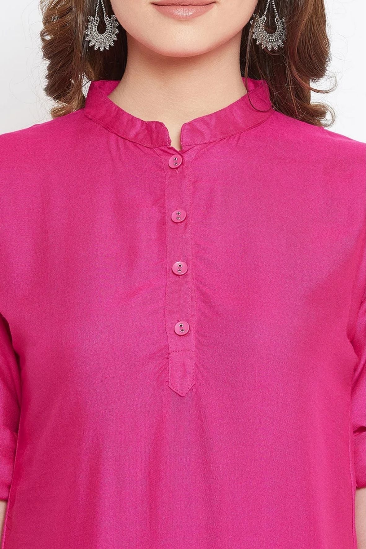 Pink Solid Color Kurti
