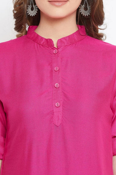 Pink Solid Color Kurti