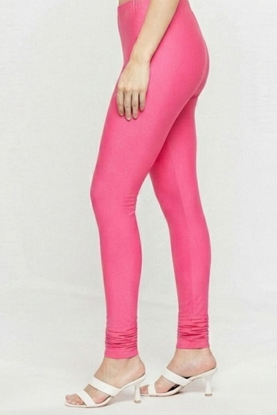 Rani Pink Metallic Leggings - Ankle Length