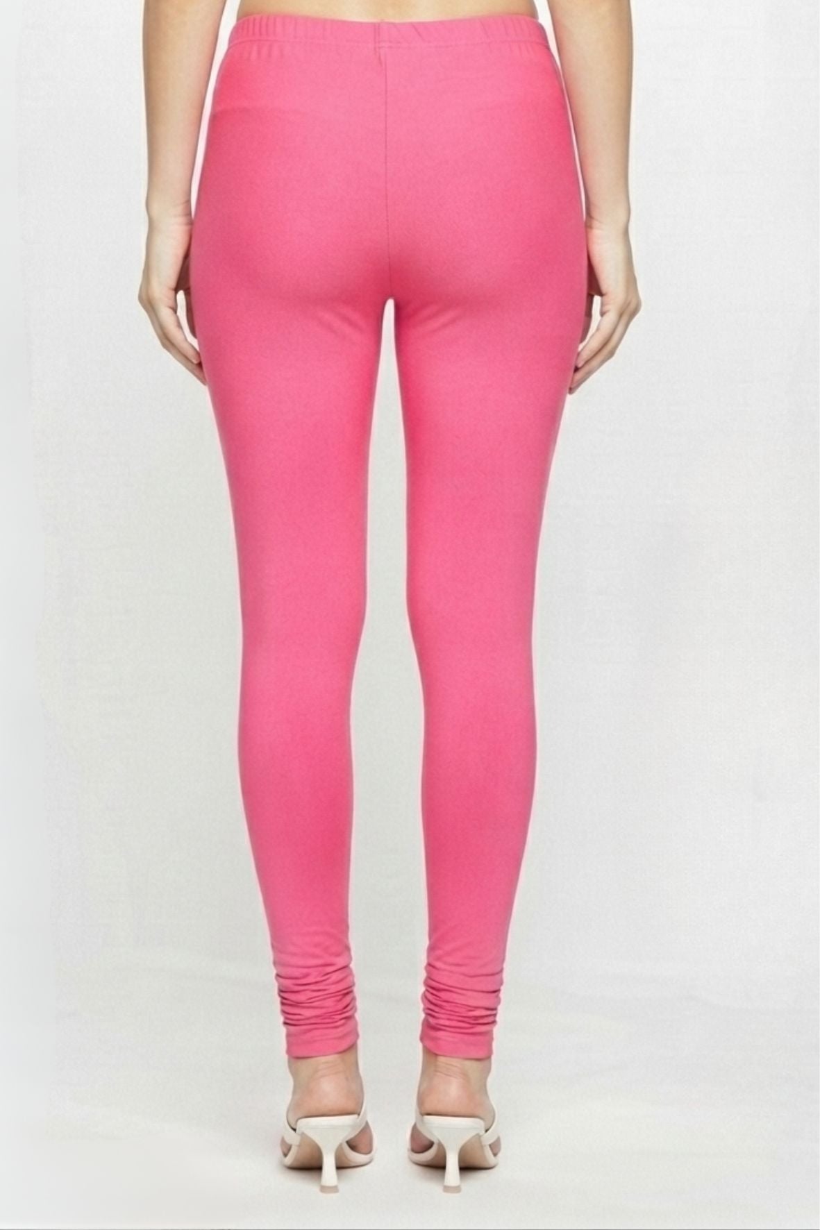 Rani Pink Metallic Leggings - Ankle Length