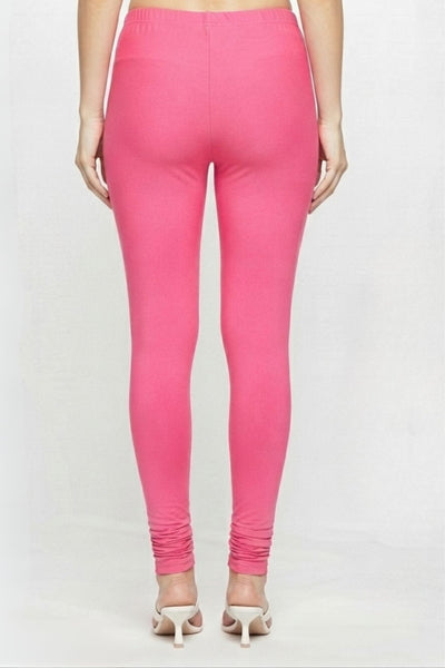 Rani Pink Metallic Leggings - Ankle Length