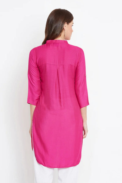 Pink Solid Color Kurti