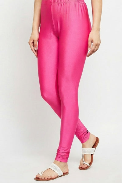 Rani Pink Metallic Leggings - Chudi Length