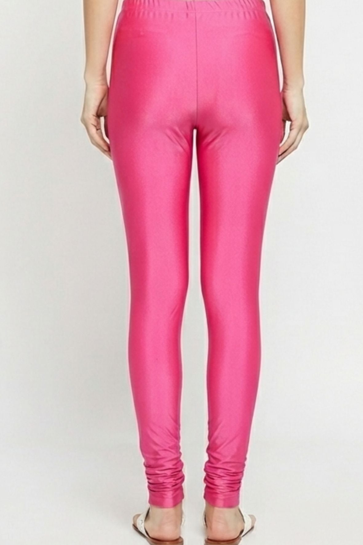 Rani Pink Metallic Leggings - Chudi Length