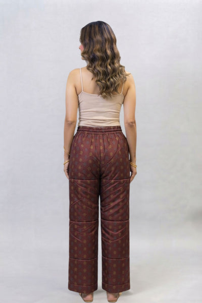 Red & Gold Buti Ethnic Printed Palazzo