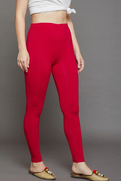 Apple Red Viscose Chudidar Leggings