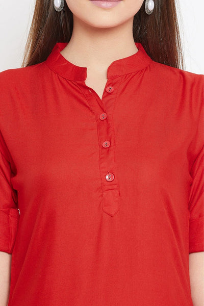 Red Solid Color Kurti