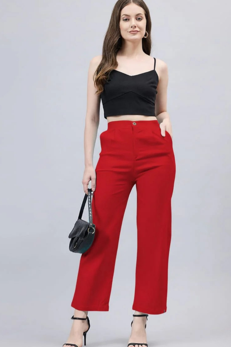 Red Bell Bottom Pants