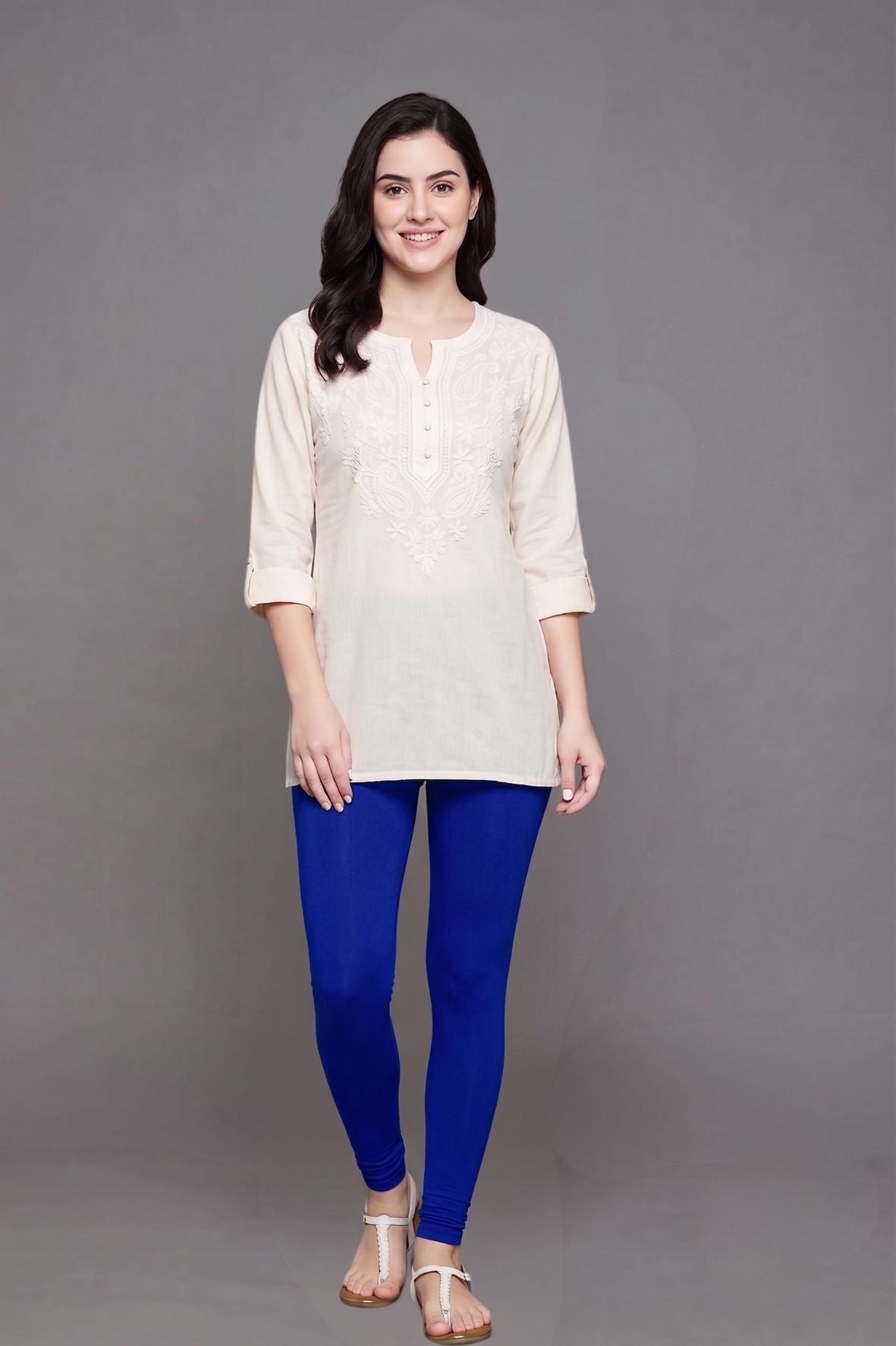 Royal Blue Viscose Ankle Legging