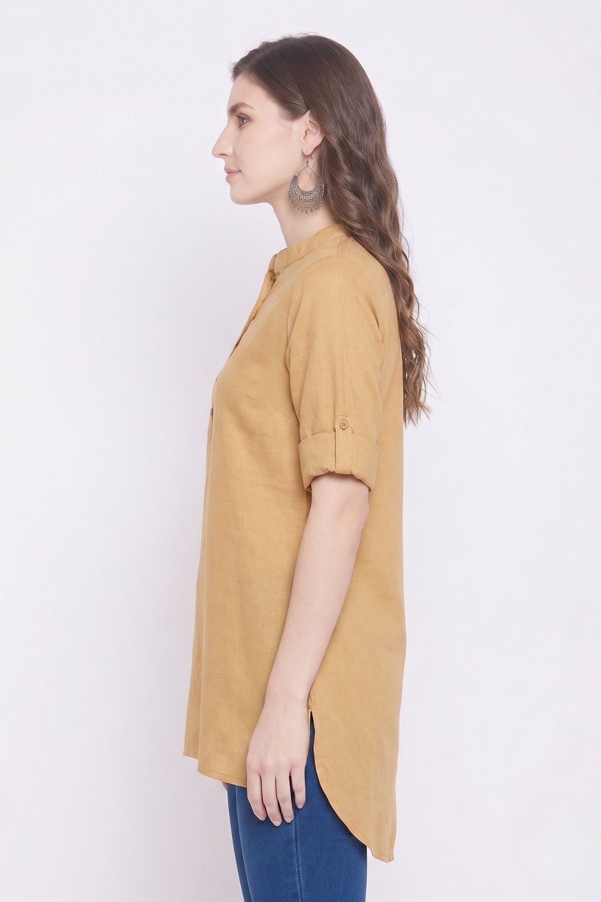 Skin Solid Coloured Short Kurti - 32" Length
