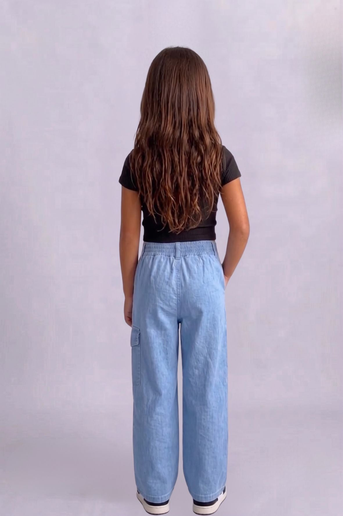 Girls Stone Denim cargo