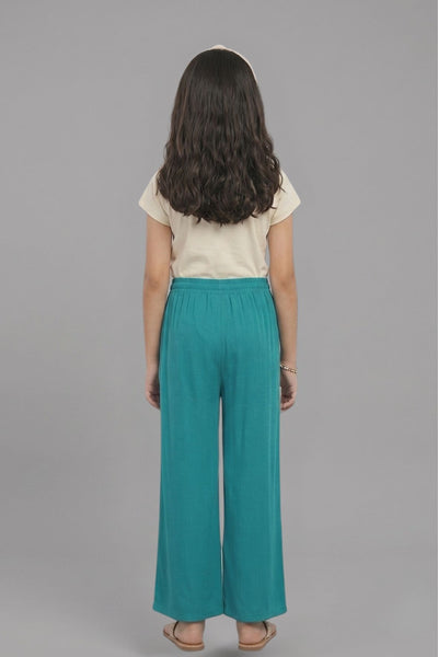 Kids Turquoise Rayon Palazzo