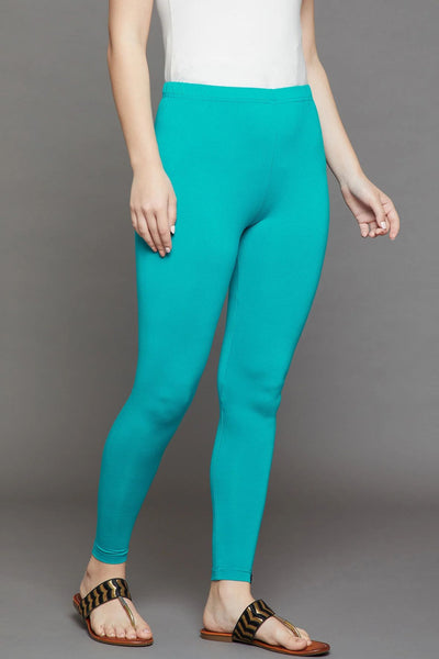 Turquoise Viscose Ankle Legging