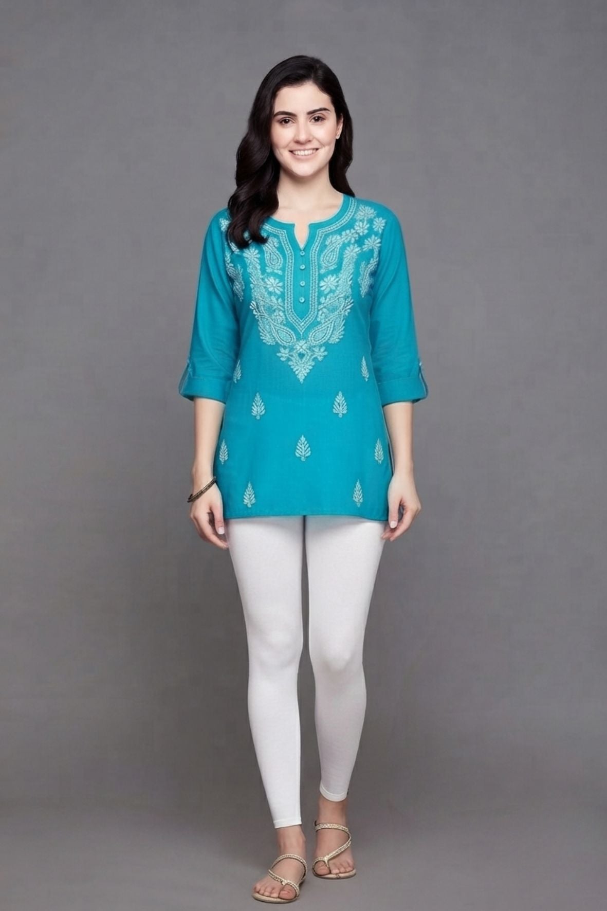 White Viscose Ankle Legging