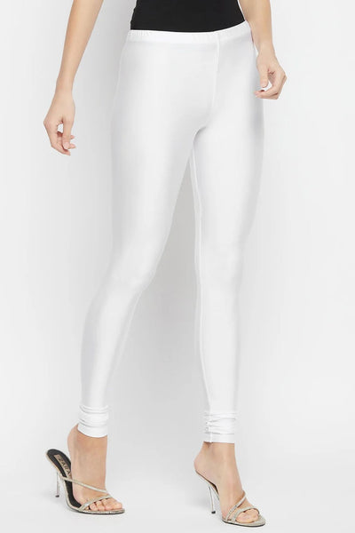 White Metallic Leggings - Chudi Length
