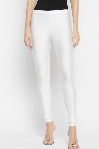 White Metallic Leggings - Chudi Length