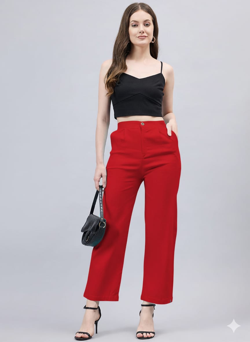 Red Bell Bottom Pants