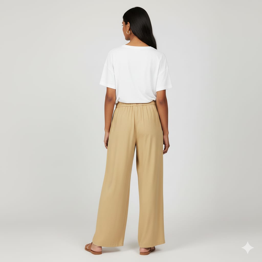 Kids Beige Rayon Palazzo