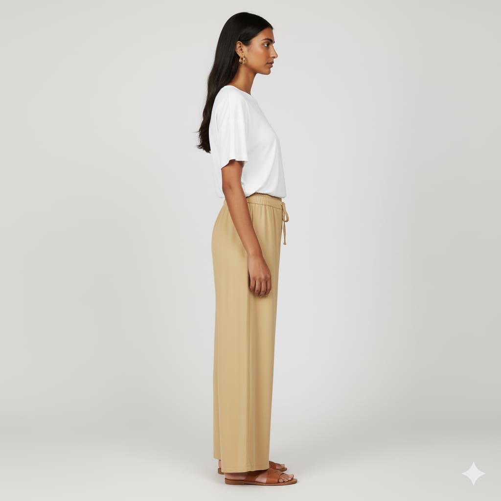 Kids Beige Rayon Palazzo