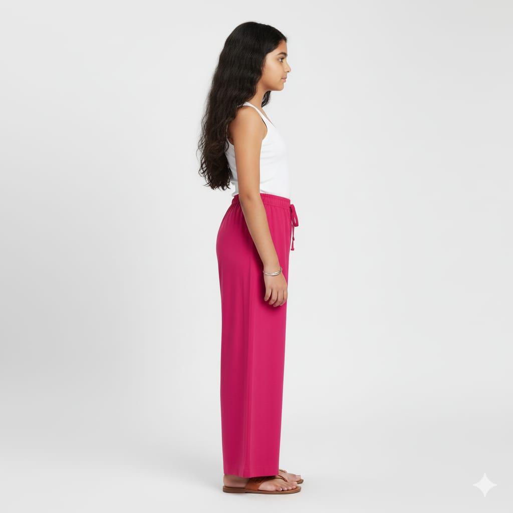 Kids Pink Rayon Palazzo