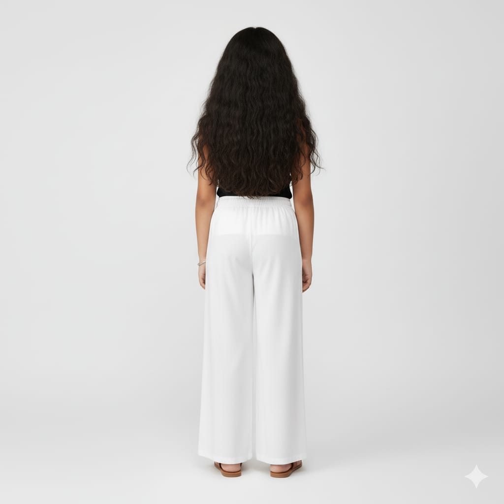 Kids White Rayon Palazzo